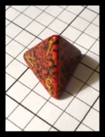 Dice : Dice - 4D - Red with Black Speckles Over Polished Gold Numerals Slightly Undersized Ebay 2009